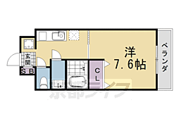 グランレブリー桂有栖川1 1Kの間取図画像