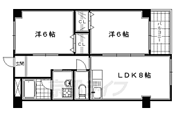 コーポラス伏見 2LDKの間取図画像
