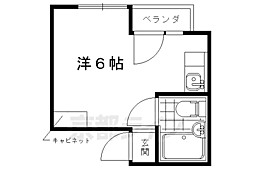 未麗仁和寺 ワンルームの間取図画像