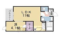 京都市伏見区向島二ノ丸町アパート 1LDKの間取図画像