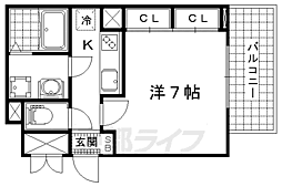 ディアコート洛東 1Kの間取図画像