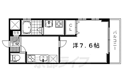 ベラジオ京都西院ウエストシティ 1Kの間取図画像