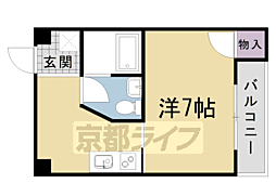 アールグランツ北大路 1Kの間取図画像