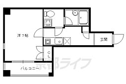 CQレジデンス京都東山三条 1Kの間取図画像