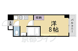 エコ・ヴィレッジ北山 1Kの間取図画像