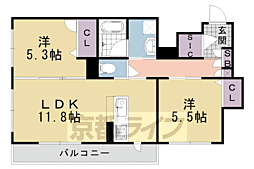 ローズコートタニア 2LDKの間取図画像