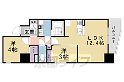 ソルテラスKYOTO西大路 瑠 2LDKの間取図画像