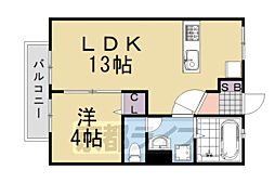 グリーンハイツ竹宇 1LDKの間取図画像