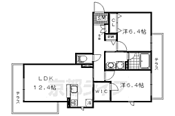 シャーメゾンフォーチュンフィールド 2LDKの間取図画像
