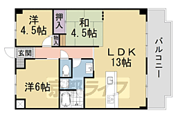 ライオンズマンション山科御陵 3LDKの間取図画像