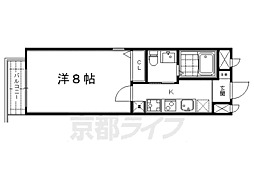 J&N三条神宮前 1Kの間取図画像