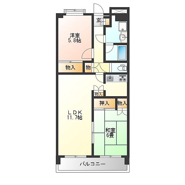 ザ・ミレニアムタワー 903｜栃木県宇都宮市駅前通り２丁目(賃貸マンション2LDK・9階・59.62㎡)の写真 その2