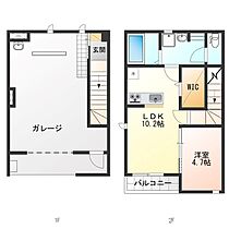 ガレージハウス栄町 101 ｜ 栃木県鹿沼市栄町３丁目8-24（賃貸アパート1LDK・2階・74.90㎡） その2