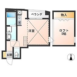 プラムハイツ ワンルームの間取図画像