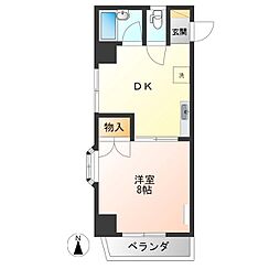エールドシャトー1 1DKの間取図画像