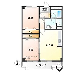 カーサ・エルドラード 2LDKの間取図画像