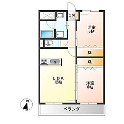 ファーストアベニュー 2LDKの間取図画像
