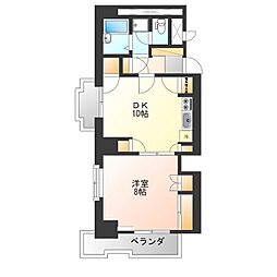 タワーレジデンシア鹿沼 1DKの間取図画像