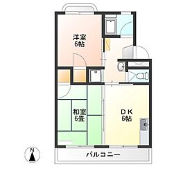 エトワール今泉 2DKの間取図画像