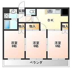 アーバンシェルビル 3DKの間取図画像