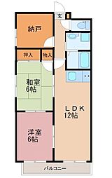アーバンシェルA館 2SLDKの間取図画像