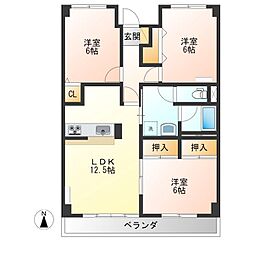 アーバンコート・K 3LDKの間取図画像