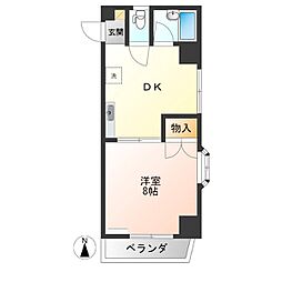 エールドシャトー1 1DKの間取図画像