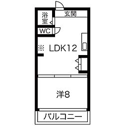 イビサ 1LDKの間取図画像