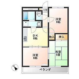 グリーンハイツ 3DKの間取図画像