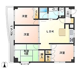 プレステージ簗瀬 4LDKの間取図画像