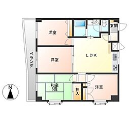プレステージ簗瀬 4LDKの間取図画像