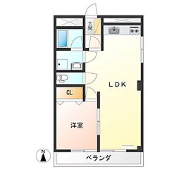 シティパルスギモト 1LDKの間取図画像