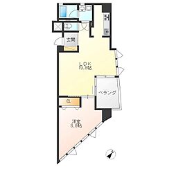 フェリシアス 1LDKの間取図画像