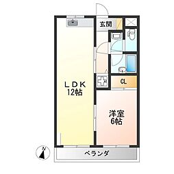 ロワールレジデンス七番館 1LDKの間取図画像