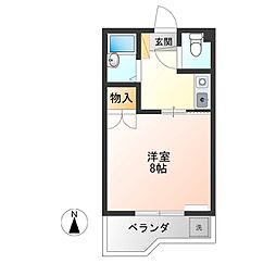 峰ヶ丘ハイツ 1Kの間取図画像