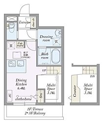 My Style vintage 若宮 ワンルームの間取図画像