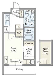 My Style vintage 若宮 1Kの間取図画像