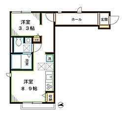 ラシーネ東中野 1LDKの間取図画像