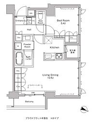 プラウドフラット中落合 1LDKの間取図画像