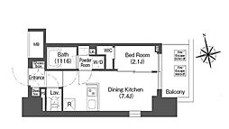 バウスステージ中野 1DKの間取図画像