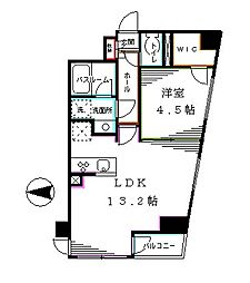 レジディア高円寺 1LDKの間取図画像