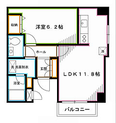東高円寺ハイム 1LDKの間取図画像