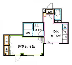 コトー中野 1DKの間取図画像