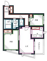アプリーレ南荻窪 2LDKの間取図画像