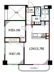 サンハイム 2LDKの間取図画像