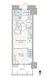 パークシティ中野ザタワーエアーズ 1DKの間取図画像