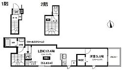 プレシャスコート 1LDKの間取図画像