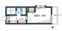マキ東中野 1Kの間取図画像