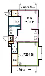 アペックス東高円寺 1DKの間取図画像
