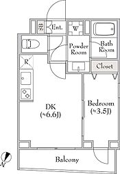 ディームス中野富士見町 1DKの間取図画像